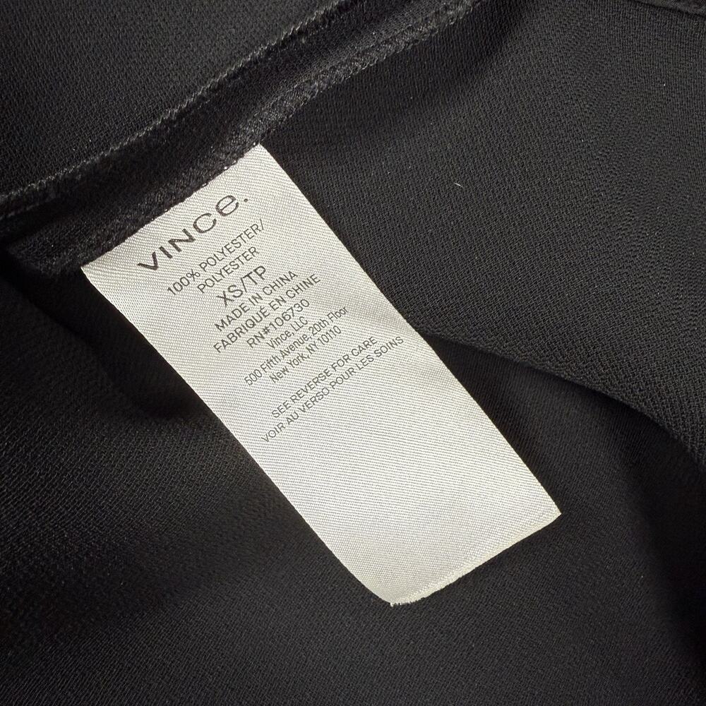 Vince Womens‎ Black Faux Leather Trim Knee Length Shirt Shift Dress Size XS - Picture 8 of 8